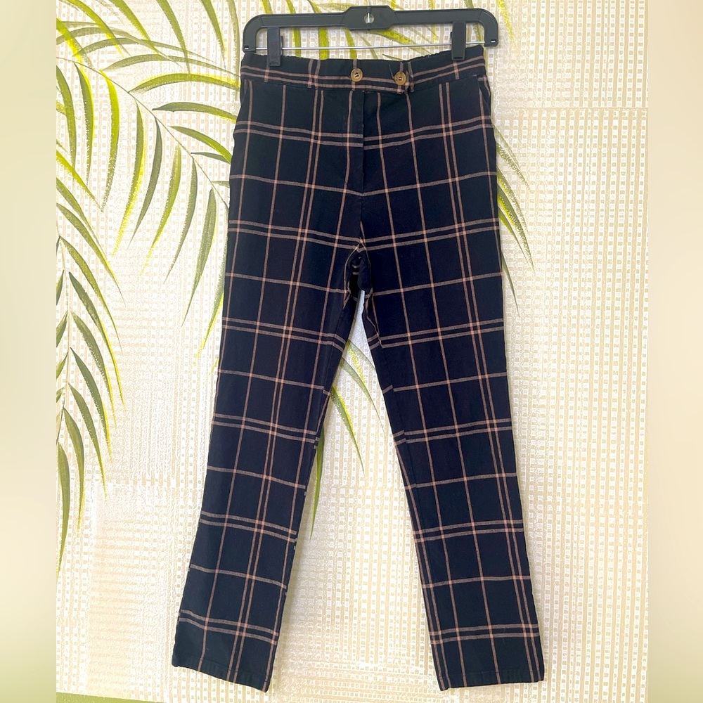 Ivy & Main black/brown plaid ankle length pants Size L